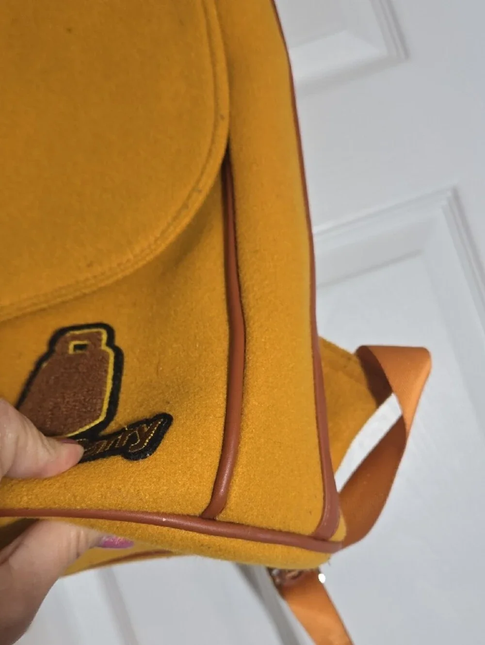 Men's Yellow Casual Backpack with Top Handle and Front Zip